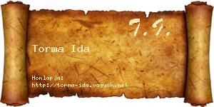 Torma Ida névjegykártya